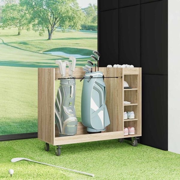 vidaXL Armario de Golf con rueda Liso Roble Sonoma 120 x 45 x 98 cm