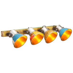 vidaXL L&aacute;mpara de pared industrial multicolor E27 90x25 cm