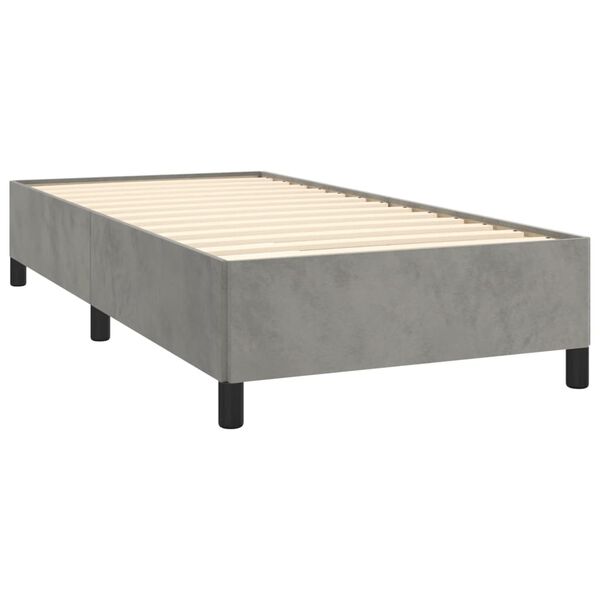 vidaXL Estructura de cama sin colch&oacute;n terciopelo gris claro 80x200 cm