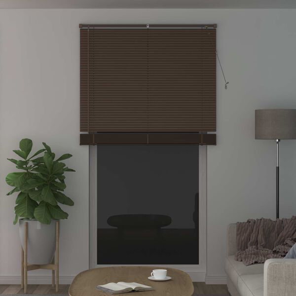 vidaXL Persiana Veneciana Marr&oacute;n Oscuro con Patr&oacute;n 213 x 120 cm PVC