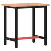 vidaXL Banco de trabajo madera maciza de haya y metal 80x55x81,5 cm