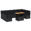 vidaXL Set de sof&aacute;s de jard&iacute;n 10 pzas cojines rat&aacute;n sint&eacute;tico negro