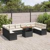 vidaXL Conjunto de sofá de jardín 11 pcs Negro Poliratán