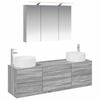 vidaXL Juego de muebles de ba&ntilde;o 4 uds. Sonoma gris