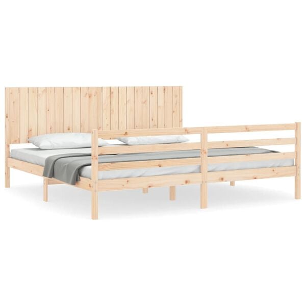 vidaXL Estructura de cama con cabecero madera maciza 200x200 cm