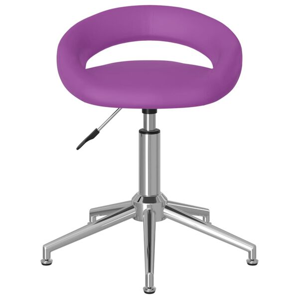 vidaXL Sillas de comedor giratorias 2 unidades cuero sint&eacute;tico morado