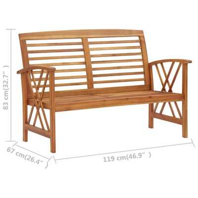 vidaXL Juego de muebles de jardín 2 piezas madera maciza de acacia