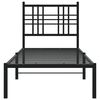 vidaXL Estructura cama sin colch&oacute;n con cabecero metal negro 75x190 cm