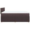 vidaXL Cama box spring con colch&oacute;n tela marr&oacute;n oscuro 140x190 cm