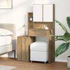vidaXL Mesa Tocador con caj&oacute;n Roble artesanal 80 x 35 x 132 cm