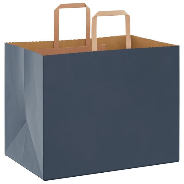 vidaXL Bolsas de papel con asas 50 uds azul 32x22x24 cm