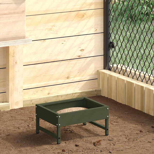 vidaXL Comedero para Aves Verde Oliva 80 x 28 x 13.5 cm