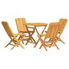 vidaXL Juego de comedor para jard&iacute;n 5 piezas madera maciza de teca