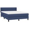vidaXL Cama box spring con colch&oacute;n tela azul 140x200 cm