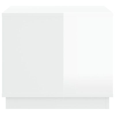 vidaXL Mesa de centro madera contrachapada blanco brillo 51x50x44 cm