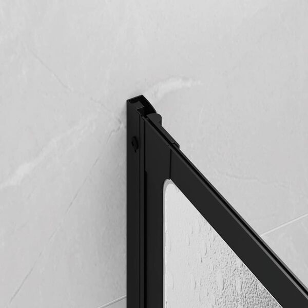 vidaXL Mampara de ducha Manual Negro 132 x 2 x 140 cm Aluminio