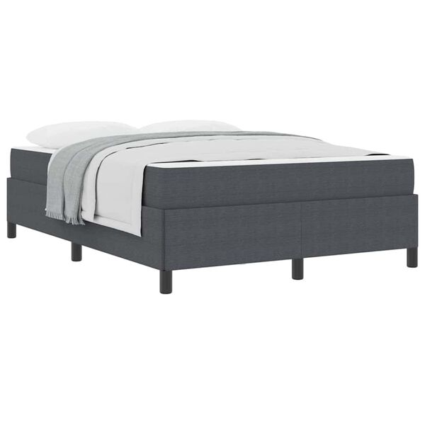 vidaXL Estructura de cama con colchón Gris oscuro 140 x 190 cm tela