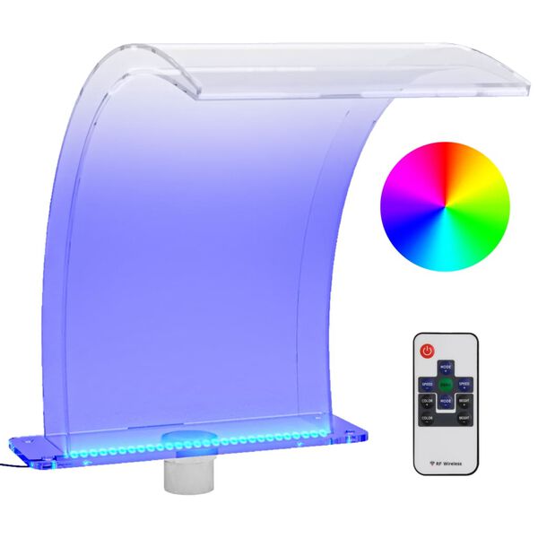 vidaXL Fuente de piscina con set de conector y luces RGB acr&iacute;lico 50cm