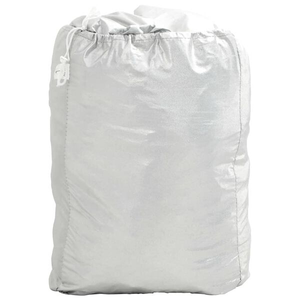 vidaXL Funda para coche con ganchos media plateado PEVA XL