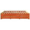 vidaXL Cama con cajones sin colch&oacute;n madera maciza marr&oacute;n 180x200 cm