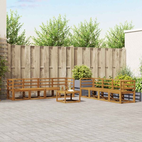 vidaXL Conjunto de sof&aacute;s de exterior 9 pcs Natural