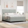 vidaXL Cama Box Spring LED Gris Claro 180 x 200 cm Terciopelo