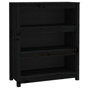 vidaXL Estanter&iacute;a madera maciza de pino negra 80x35x97 cm