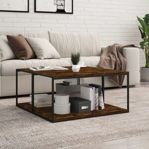 vidaXL Estantes pared 4 uds madera ingenier&iacute;a roble humo 80x40x1,5 cm