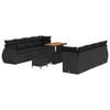 vidaXL Conjunto de sof&aacute; de jard&iacute;n 11 uds. Negro rat&aacute;n sint&eacute;tico