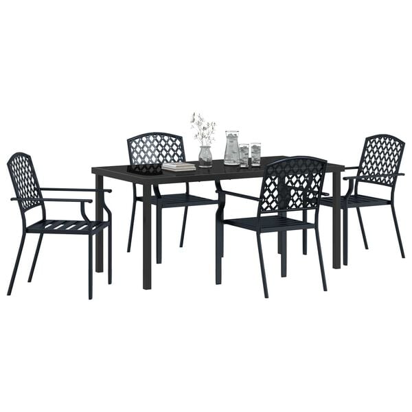 vidaXL Conjunto de Comedor de Jard&iacute;n 5 pcs Antracita