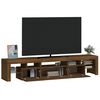 vidaXL Mueble de TV con luces LED marr&oacute;n roble 200x36,5x40 cm