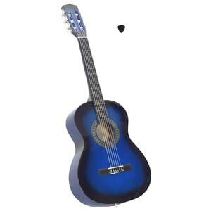 vidaXL Guitarra cl&aacute;sica para principiantes y ni&ntilde;os azul 3/4 36"