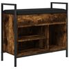 vidaXL Banco zapatero madera ingenier&iacute;a roble ahumado 65,5x32x57,5 cm