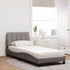 vidaXL Cama con colchón Hanko tela gris taupe 80x200 cm
