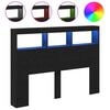 vidaXL Cabecero de cama con LED roble negro 140x17x102 cm