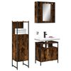 vidaXL Set de muebles ba&ntilde;o 3 pzas madera contrachapada roble ahumado