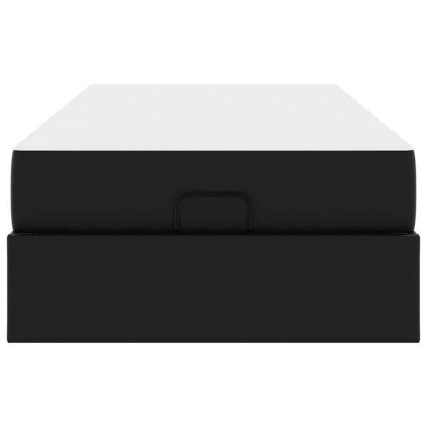 vidaXL Estructura de cama con colch&oacute;n con colch&oacute;n 2 pcs Negro PVC