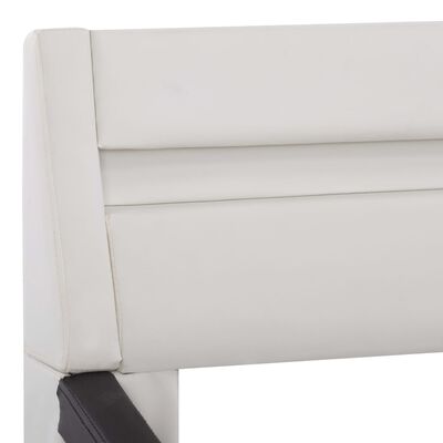 vidaXL Estructura cama con LED cuero sintético blanco negro 90x200 cm