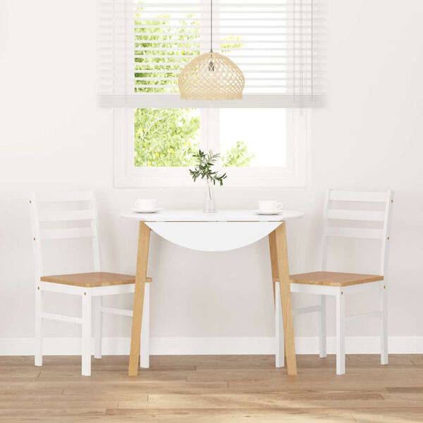 vidaXL Sillas de comedor 2 unidades madera maciza de caucho blanco