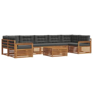 vidaXL Conjunto de sof&aacute;s de exterior 8 pcs Natural y Antracita