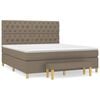 vidaXL Cama box spring con colch&oacute;n tela gris taupe 160x200 cm