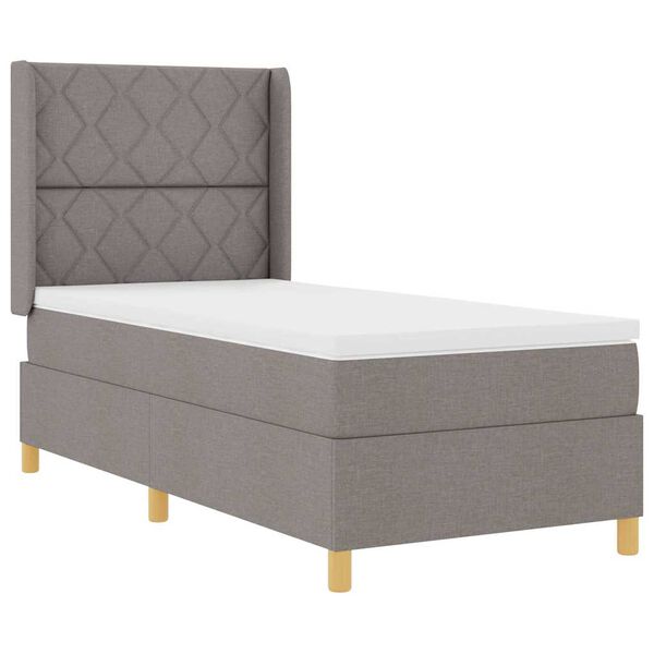 vidaXL Cama tipo Box Spring con colch&oacute;n Taup&eacute; 140 x 200 cm tela