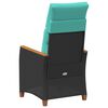 vidaXL Silla de jard&iacute;n reclinable Negro y Turquesa 64 x 57,5 x 112 cm