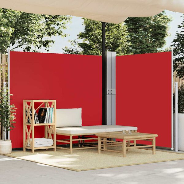 vidaXL Toldo lateral retr&aacute;ctil para patio rojo 170x1200 cm