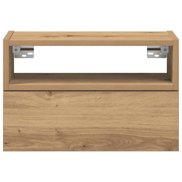 vidaXL Mesita de noche de pared roble artesano 45x26x28,5 cm