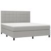 vidaXL Cama box spring colch&oacute;n y luces LED tela gris claro 180x200 cm
