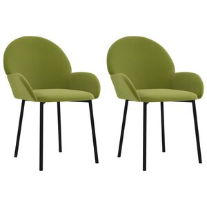vidaXL Sillas de comedor 2 unidades terciopelo verde claro