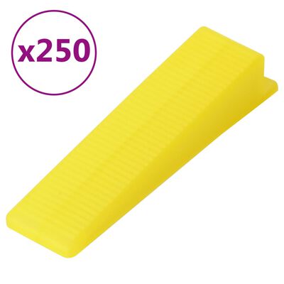vidaXL Sistema para nivelación de azulejos 250 cuñas 500 calzos 2 mm