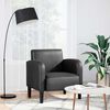 vidaXL Sill&oacute;n con reposabrazos cuero sint&eacute;tica negro 54 cm