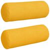 vidaXL Cojines Bolster 2 pcs Amarillo Claro Ø 25 x 70 cm Tela de pana